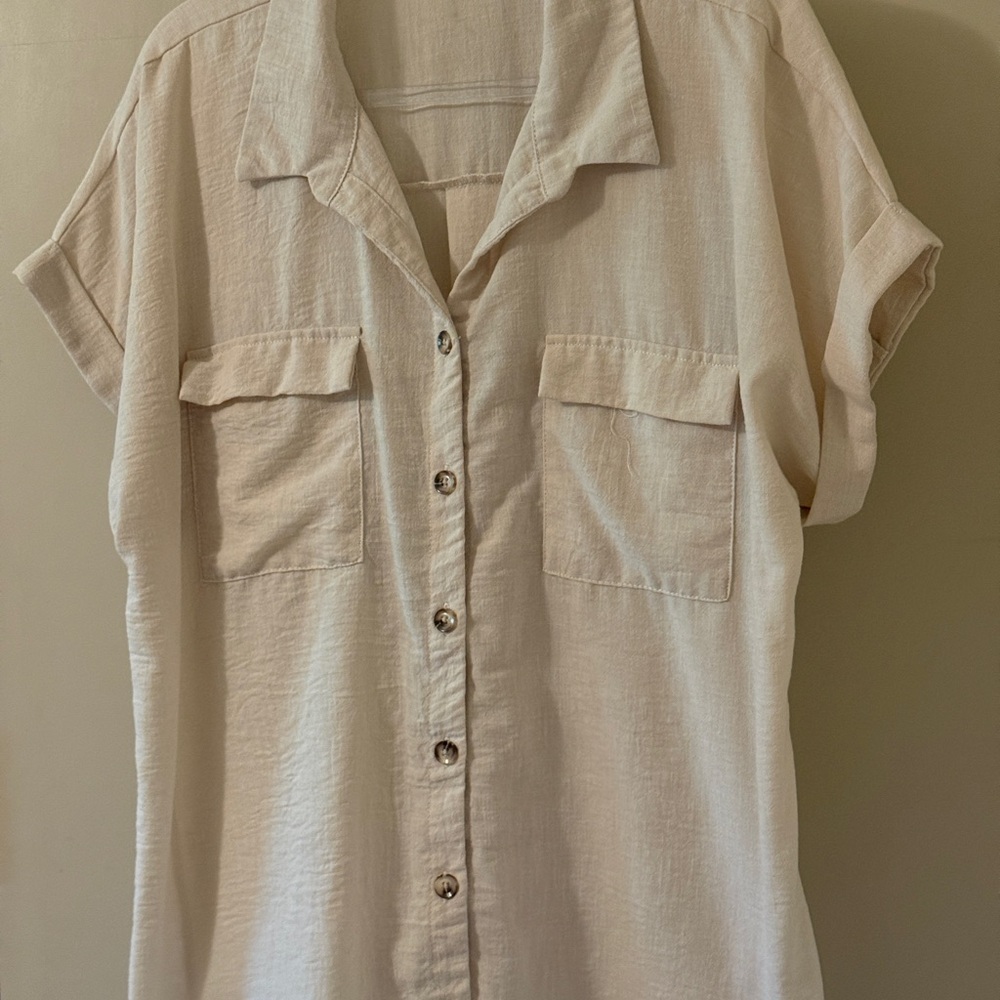 Nais Cream Button Down Shirt